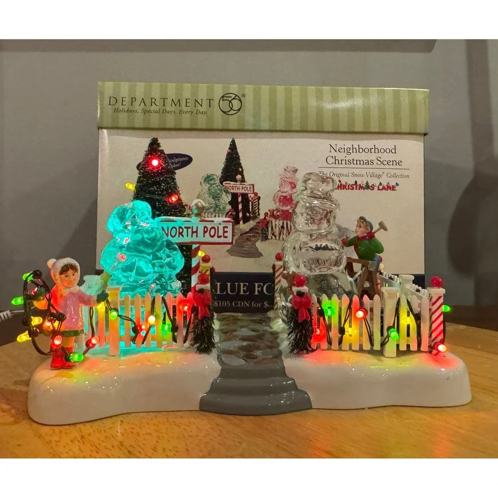 Department 56 Neighborhood Christmas Scene Snow Village Color Dept 56 w/ Box